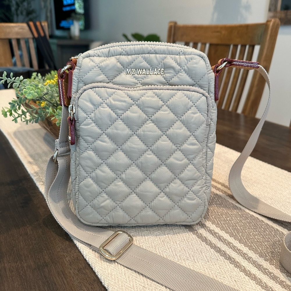 MZ Wallace Light Gray Metro Crossbody Bag
